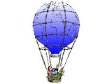 Hot air balloon with earth-shaped canopy